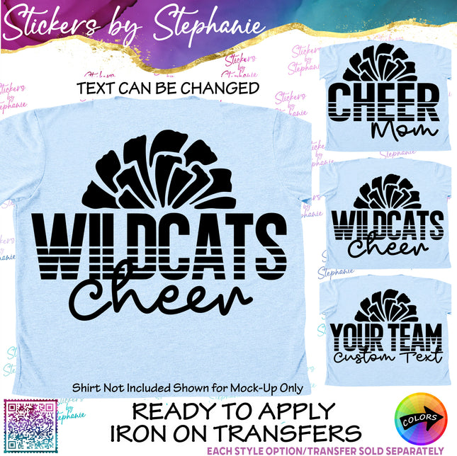 (s05-091) Cheer Team Name Mom Family Text Custom Iron-On Transfer