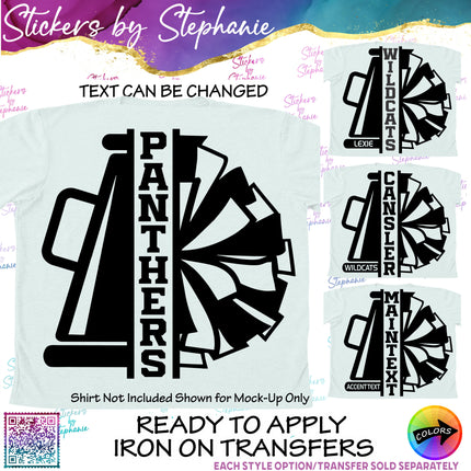 (s05-093) Cheer Team Name Text Custom Iron-On Transfer
