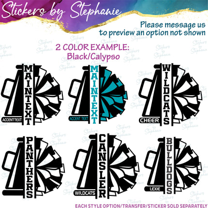 (s05-093) Cheer Team Name Text Custom Iron-On Transfer