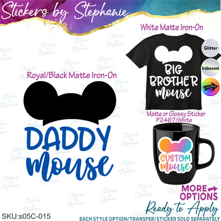 (s05C-015) Mickey Mouse Custom Text Iron-On Transfer or Sticker