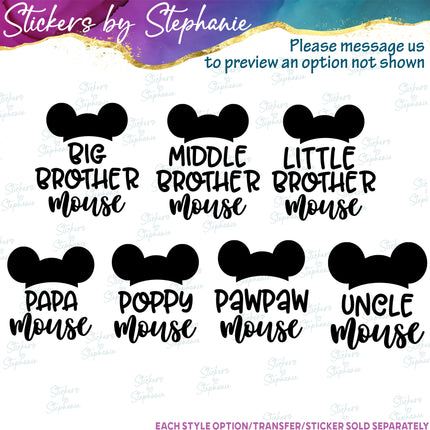 (s05C-015) Mickey Mouse Custom Text Iron-On Transfer or Sticker