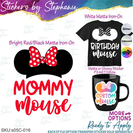 (s05C-016) Minnie Mouse Custom Text Iron-On Transfer or Sticker