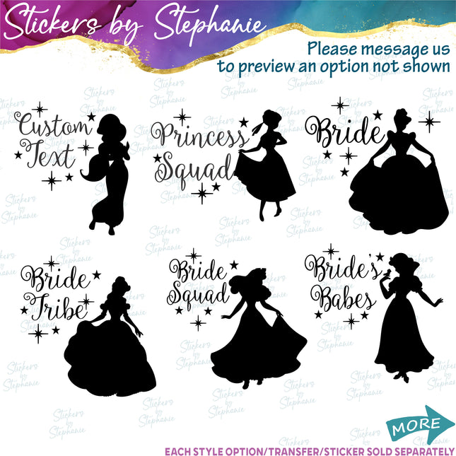 (s05C-009) Princess Squad Custom Text Iron-On Transfer or Sticker