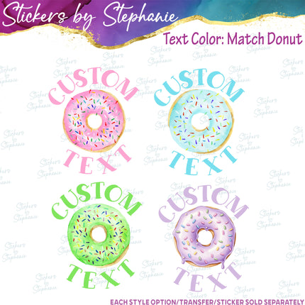 (s06-105) Donut Squad Crew Birthday Girl Custom Iron-On Transfer or Sticker