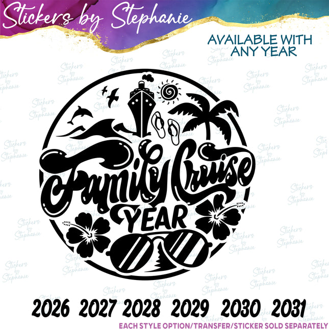 (s03Y-001) Family Cruise Iron-On Transfer or Sticker