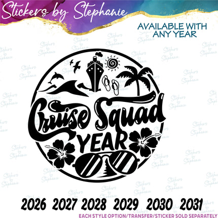 (s03Y-010) Cruise Squad Iron-On Transfer or Sticker