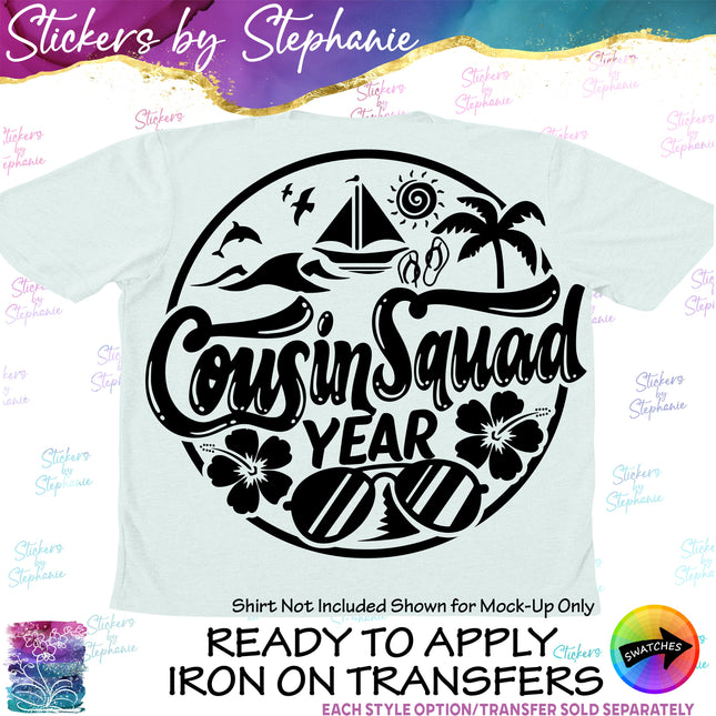 (s03Y-011) Cousin Squad Iron-On Transfer