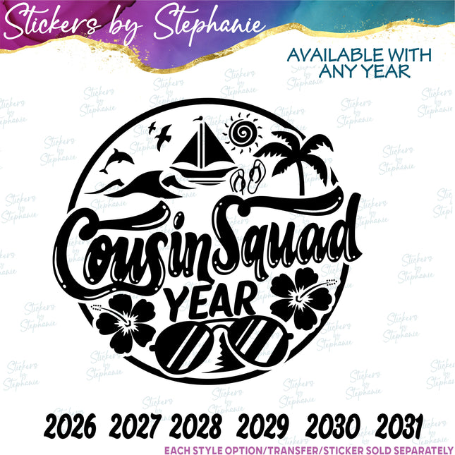 (s03Y-011) Cousin Squad Iron-On Transfer