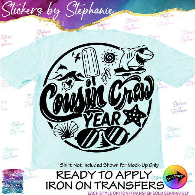 (s03Y-012) Cousin Crew Iron-On Transfer
