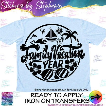 (s03Y-019) Family Vacation Iron-On Transfer or Sticker