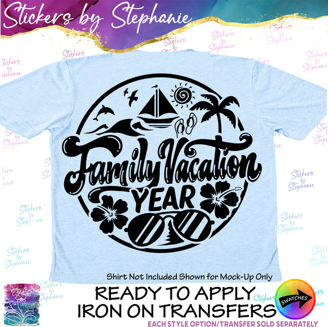 (s03Y-019) Family Vacation Iron-On Transfer