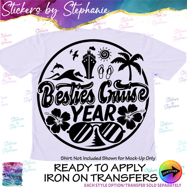(s03Y-002) Besties Cruise Iron-On Transfer or Sticker
