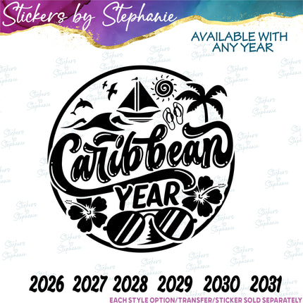 (s03Y-027) Caribbean Iron-On Transfer or Sticker