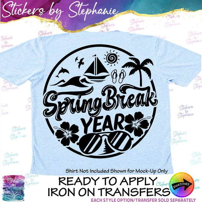 (s03Y-028) Spring Break Iron-On Transfer