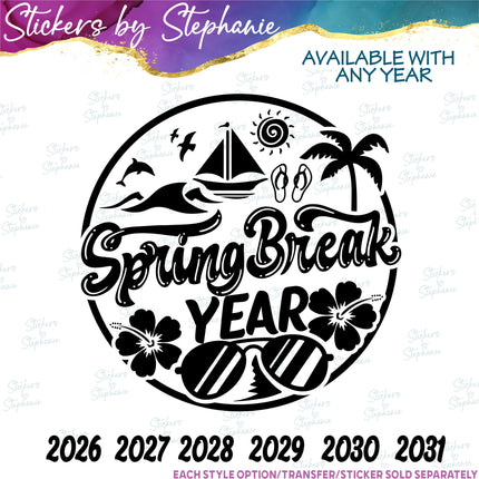 (s03Y-028) Spring Break Iron-On Transfer or Sticker