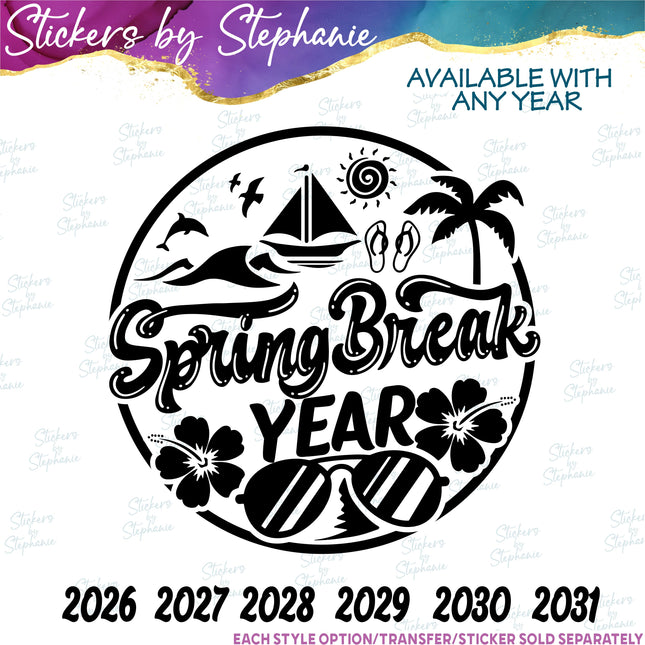 (s03Y-028) Spring Break Iron-On Transfer