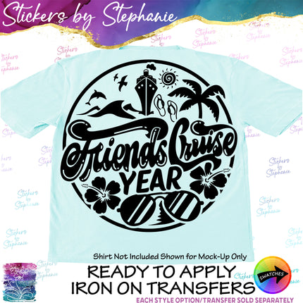 (s03Y-003) Friends Cruise Iron-On Transfer or Sticker