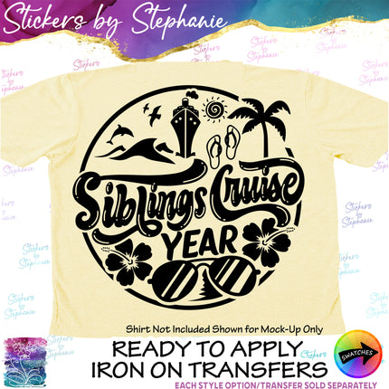 (s03Y-031) Siblings Cruise Iron-On Transfer or Sticker