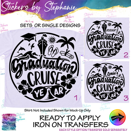 (s03Y-032) Graduation Cruise Iron-On Transfer or Sticker