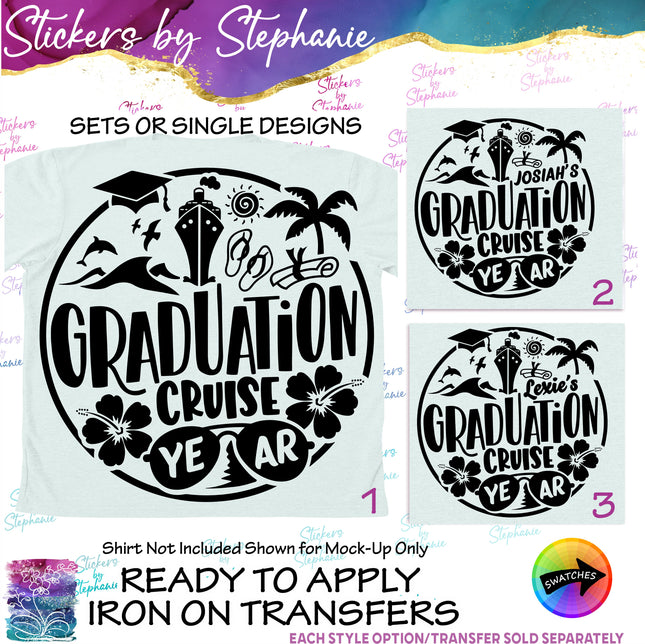 (s03Y-033) Graduation Cruise Iron-On Transfer