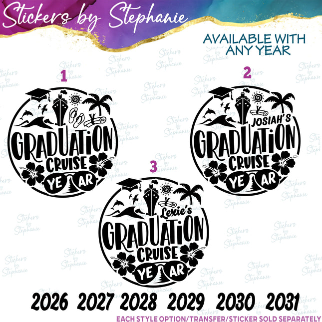 (s03Y-033) Graduation Cruise Iron-On Transfer