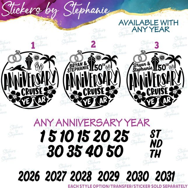 (s03Y-035) Anniversary Cruise Iron-On Transfer