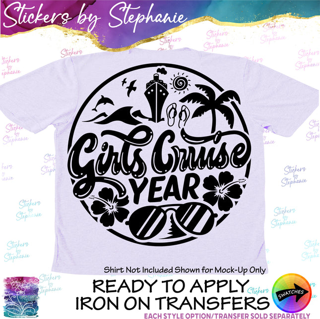 (s03Y-004) Girls Cruise Iron-On Transfer