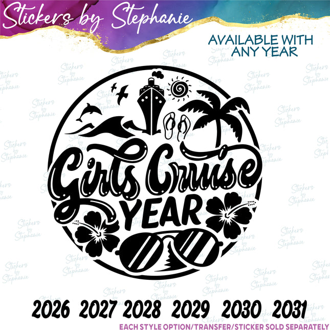 (s03Y-004) Girls Cruise Iron-On Transfer