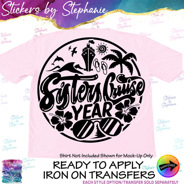 (s03Y-006) Sisters Cruise Iron-On Transfer
