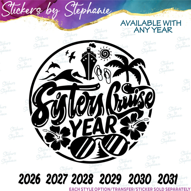 (s03Y-006) Sisters Cruise Iron-On Transfer