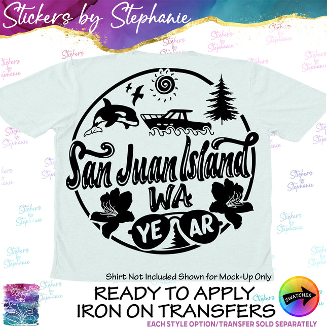 (s03Y-008) San Juan Island, WA Iron-On Transfer