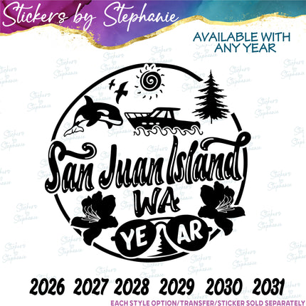 (s03Y-008) San Juan Island, WA Iron-On Transfer or Sticker