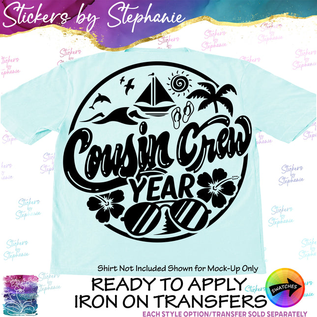 (s03Y-009) Cousin Crew Iron-On Transfer