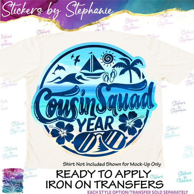 (s04Y-011) Cousin Squad Iron-On-Transfer