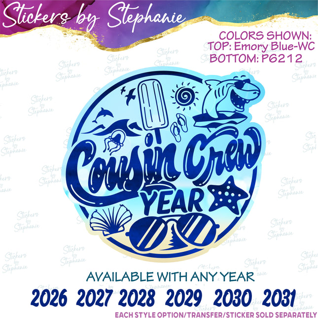 (s04Y-012) Cousin Crew Iron-On-Transfer