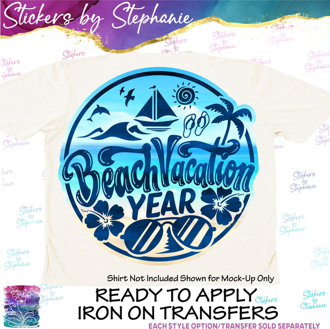 (s04Y-017) Beach Vacation Iron-On Transfer