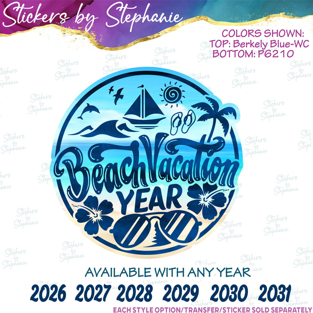 (s04Y-017) Beach Vacation Iron-On Transfer