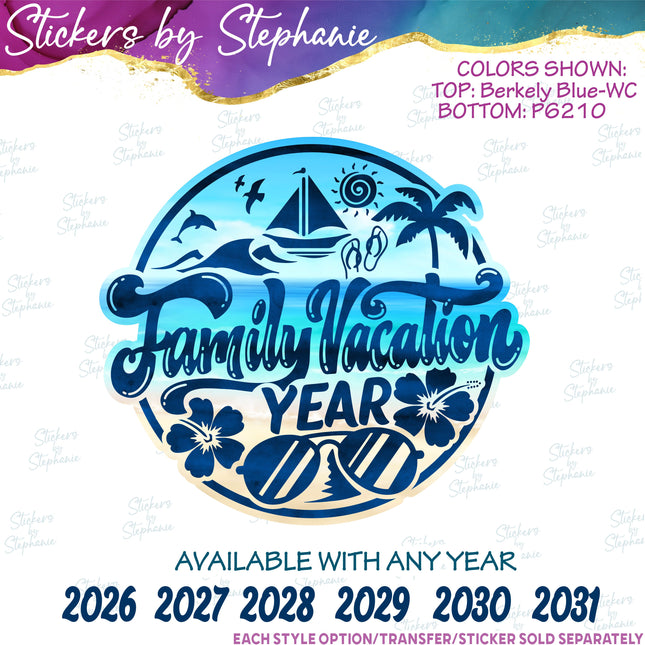(s04Y-019) Family Vacation Iron-On Transfer