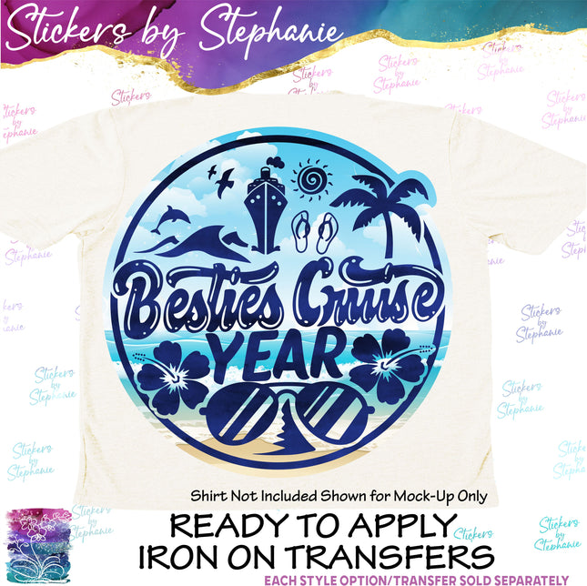 (s04Y-002) Besties Cruise Iron-On Transfer