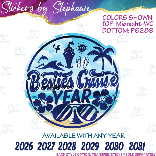 (s04Y-002) Besties Cruise Iron-On Transfer