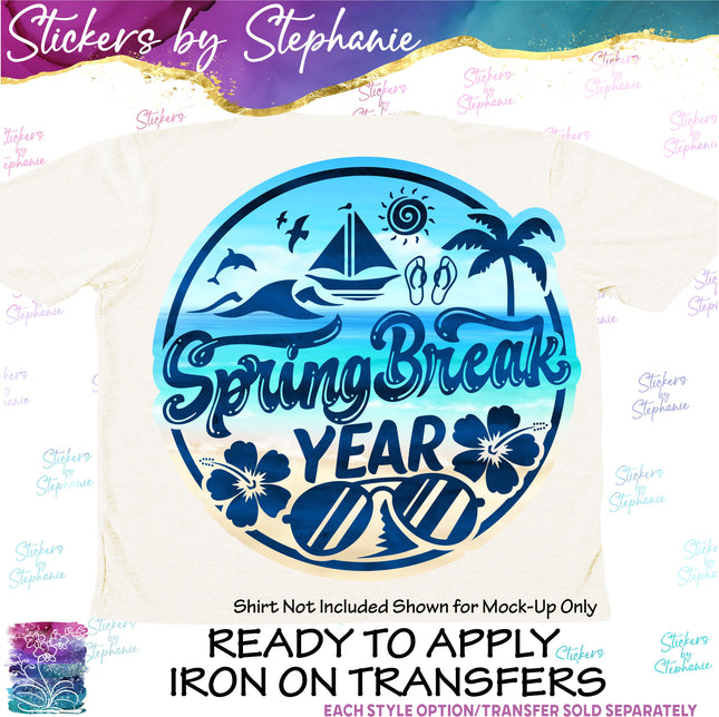 (s04Y-028) Spring Break Iron-On Transfer