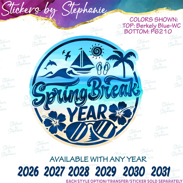(s04Y-028) Spring Break Iron-On Transfer