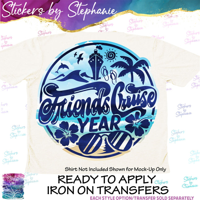 (s04Y-003) Friends Cruise Iron-On Transfer