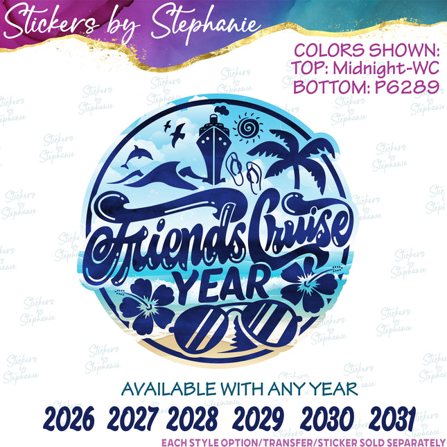 (s04Y-003) Friends Cruise Iron-On Transfer