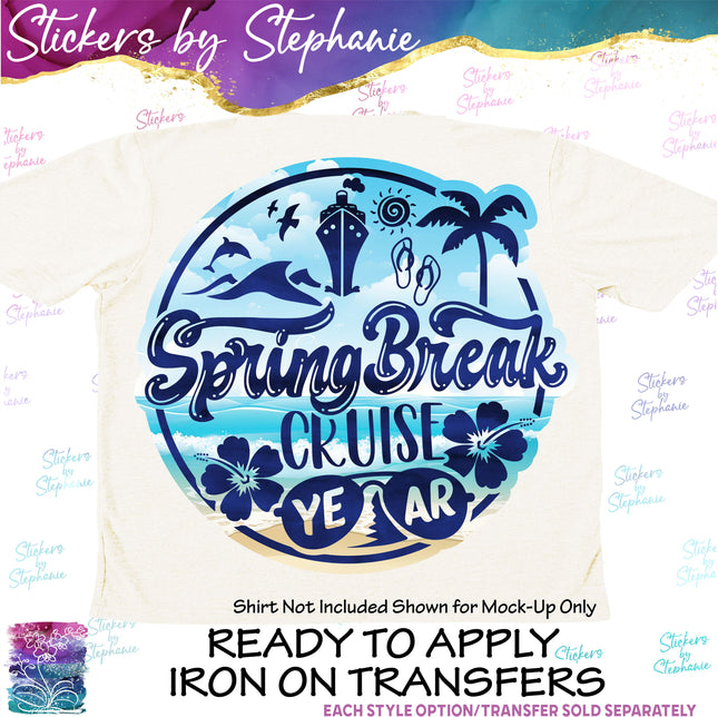 (s04Y-030) Spring Break Cruise Iron-On Transfer