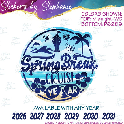 (s04Y-030) Spring Break Cruise Iron-On Transfer or Sticker