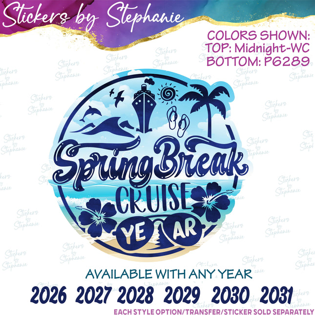 (s04Y-030) Spring Break Cruise Iron-On Transfer