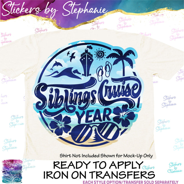 (s04Y-031) Siblings Cruise Iron-On Transfer