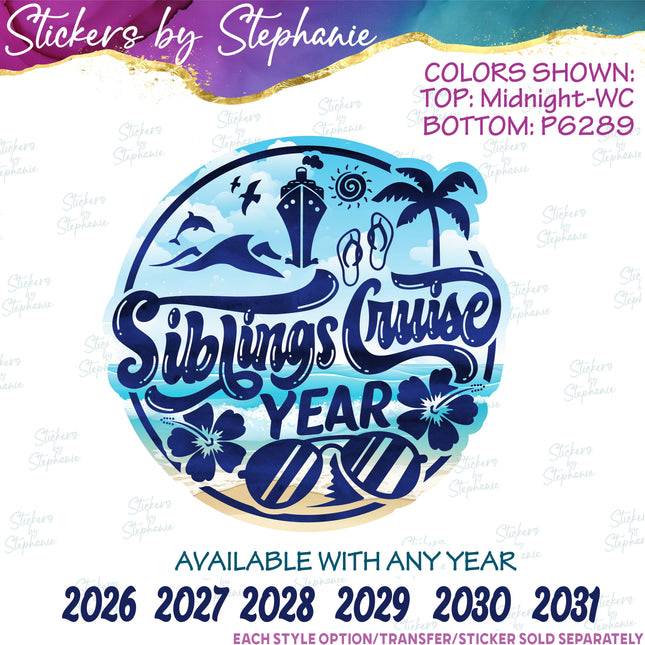 (s04Y-031) Siblings Cruise Iron-On Transfer