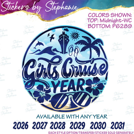 (s04Y-004) Girls Cruise Iron-On Transfer or Sticker